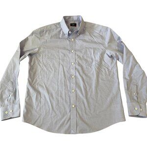 Untuckit Long Sleeve Button Down Shirt Men's Size Large Purple Micro Stripes